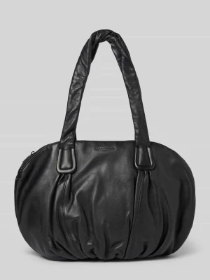 Torba shopper z naturalnej skóry z wytłoczonym logo model 'Lucy' liebeskind berlin