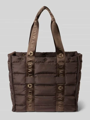 Torba shopper z pikowaniem model 'Best Buddy' Hey Marly Ciemnobrązowy