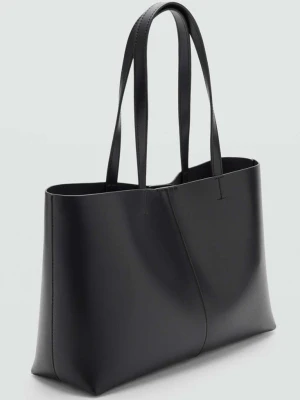 Torba shopper z podwójnym uchwytem czarny - Kobieta - Rozmiar uniwersalny - MANGO