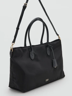 Torba shopper z podwójnym uchwytem czarny - Kobieta - Rozmiar uniwersalny - MANGO
