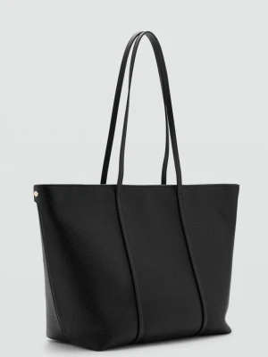 Torba shopper z podwójnym uchwytem czarny - Kobieta - Rozmiar uniwersalny - MANGO
