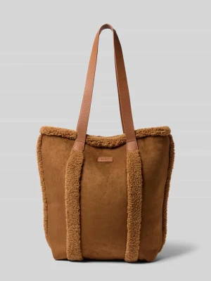 Torba shopper z przegródką wewnętrzną z polaru model 'Bugbane' Barts Ciemnobrązowy