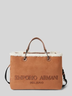 Torba shopper z wyhaftowanym logo model ‘MYEA’ Emporio Armani