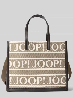 Torba shopper z wyhaftowanym logo na całej powierzchni model ‘Aurelia’ Joop!