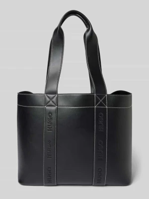 Torba shopper z wyhaftowanymi logo HUGO