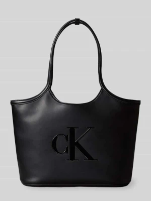 torba shopper z wytłoczonym logo Calvin Klein Czarny