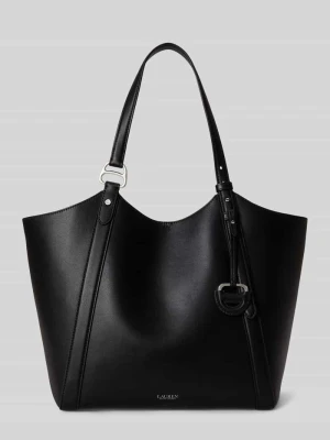 Torba shopper ze skóry cielęcej nappa z kieszeniami wewnętrznymi Lauren Ralph Lauren Czarny