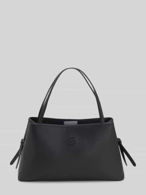 Torba shopper ze sztucznej skóry z wytłoczonym logo Boss