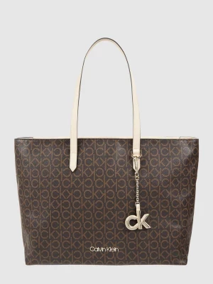 Torba shopper ze wzorem z logo CK Calvin Klein