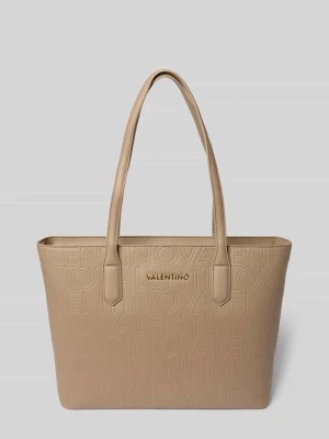 Torba shopper ze wzorem z logo i aplikacją z logo model ‘PANSY’ VALENTINO BAGS