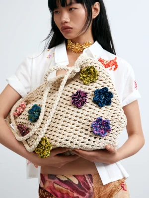 torba szydełkowa w kwiaty Desigual