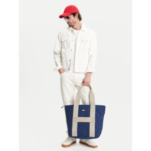 Torba Tommy Jeans Tjm Retro Cool Tote AM0AM13278 Granatowy