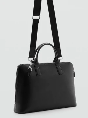 Torba tote 100% skóra czarny - Mężczyzna - Rozmiar uniwersalny - MANGO MAN
