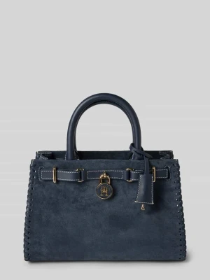 Torba tote na długim pasku z naturalnej skóry welurowej Tommy Hilfiger
