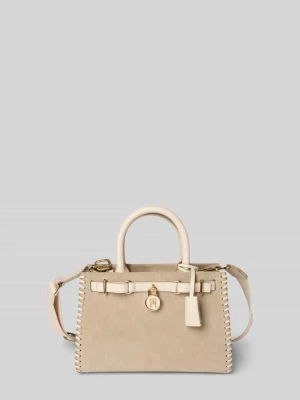 Torba tote na długim pasku z naturalnej skóry welurowej Tommy Hilfiger