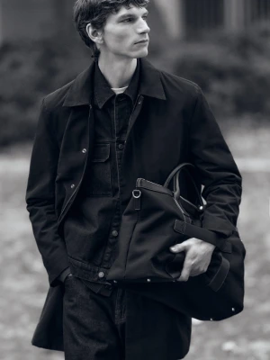 Torba tote podróżna z elementami ze skóry granatowy - Mężczyzna - Rozmiar uniwersalny - MANGO MAN