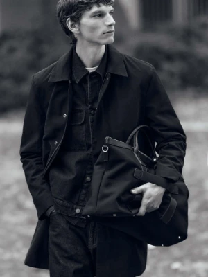 Torba tote podróżna z elementami ze skóry granatowy - Mężczyzna - Rozmiar uniwersalny - MANGO MAN