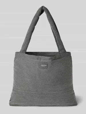 Torba tote z czystej bawełny z tkaniny stylizowanej na denim STUDIO NOOS Średnioszary