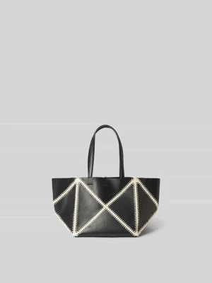 Torba tote z detalem z logo Nanushka Czarny