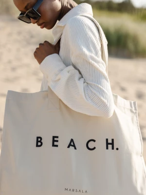 Torba typu shopper bag beżowa BEACH Marsala