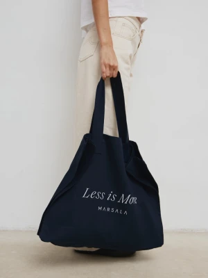 Torba typu shopper bag granatowa large size LESS IS MORE haftowana-UNI Marsala