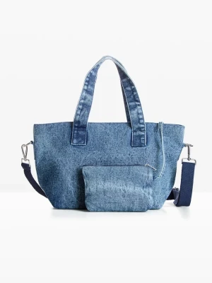 Torba typu shopper BonPrix niebieski