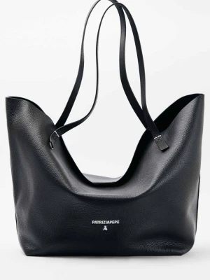 Torba typu shopper z międlonej skóry PATRIZIA PEPE