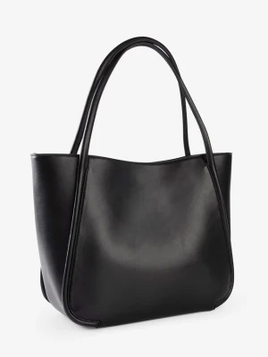 Torba typu shopper z okrągłą lamówką i dużą kieszenią w środku BonPrix czarny