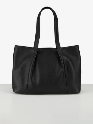 Torba typu shopper ze skóry BonPrix czarny