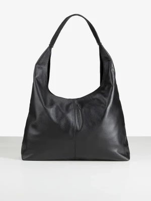 Torba typu shopper ze skóry premium BonPrix czarny