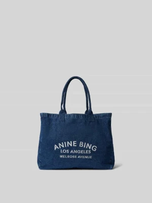 Torba typu tote w stylu dżinsowym Anine Bing Ciemnoniebieski