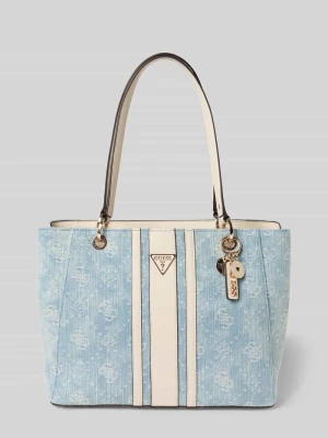 Torba typu tote z czystej bawełny model 'Noelle' Guess Jeansowy niebieski