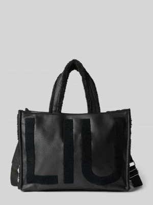 Torba typu tote z detal z logo model 'Montone' Liu Jo Czarny