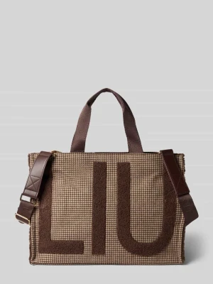 Torba typu tote z detalami z logo Liu Jo Średniobrązowy