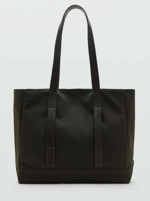 Torba typu tote z efektem woskowania khaki - Mężczyzna - Rozmiar uniwersalny - MANGO MAN