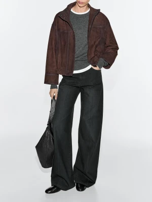 Torba Typu Worek Ze Skóry Nappa - Czarny - - Massimo Dutti - Kobieta