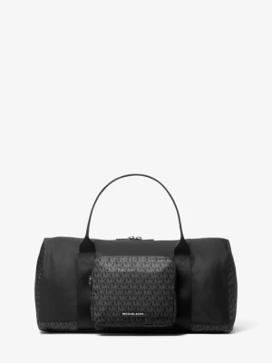 Torba weekender z nylonu z charakterystycznym nadrukiem z logo Michael Kors CZARNY (Czarny)