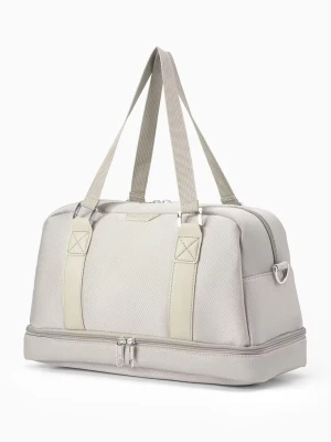 Torba weekendowa mała z dodatkową komorą na dnie - beżowa  Puccini