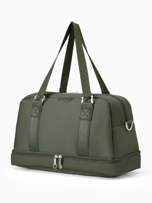Torba weekendowa mała z dodatkową komorą na dnie - ciemnozielona Puccini