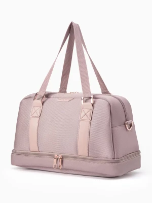 Torba weekendowa mała z dodatkową komorą na dnie - różowa Puccini