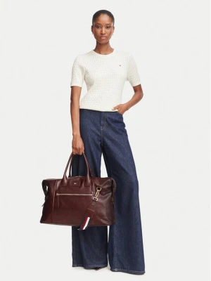 Torba weekendowa Tommy Hilfiger Th Casual Leather Duffle AM0AM14745 Brązowy