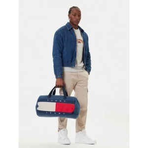 Torba weekendowa Tommy Jeans Archive Denim Duffle AM0AM13813 Niebieski