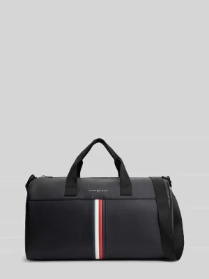 torba weekendowa z detal z logo Tommy Hilfiger czarny
