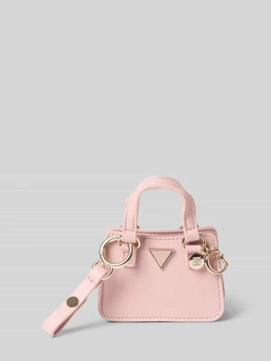 Torba z materiału skóropodobnego z detalem z logo Guess