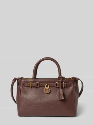 Torba z uchwytami z naturalnej skóry bydlęcej Tommy Hilfiger