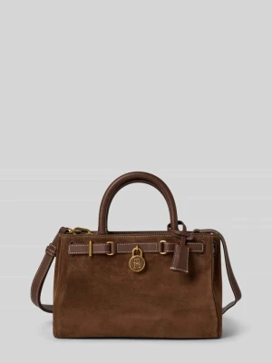 Torba z uchwytami z naturalnej skóry welurowej model ‘AMERICAN ICON MINI’ Tommy Hilfiger