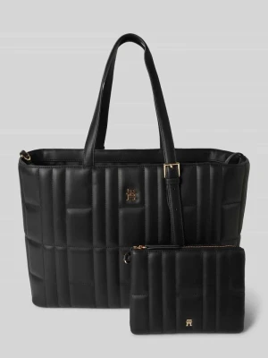 Torba z uchwytami z pikowaniem Tommy Hilfiger