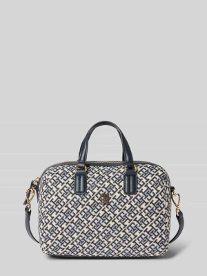 Torba z uchwytami z żakardowym monogramem Tommy Hilfiger