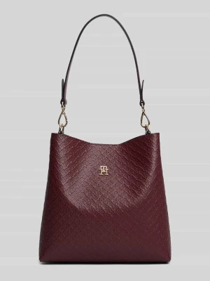 Torba z uchwytem z detal z logo Tommy Hilfiger Bordowy