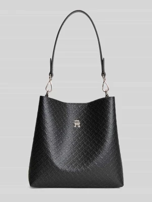 Torba z uchwytem z detal z logo Tommy Hilfiger Czarny